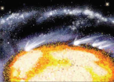 Illustration - comet-like objects in the Cartwheel Galaxy
