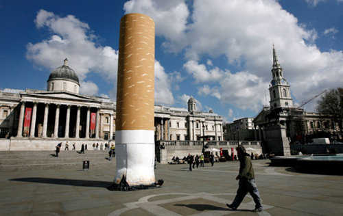 Satellite Nicotine plunges into Trafalgar Square